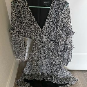 Cocktail cut out printed mini dress